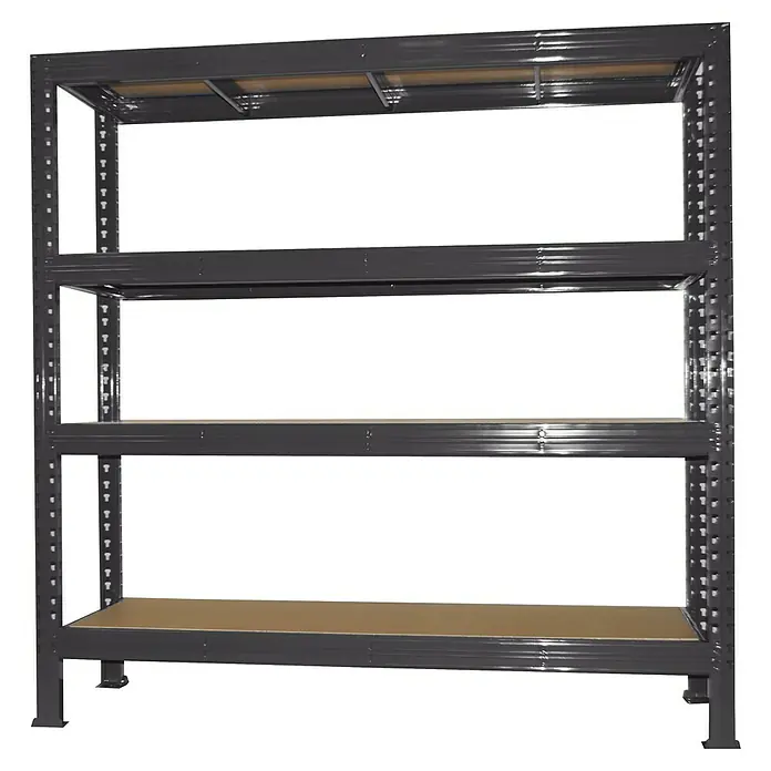 Schwerlastregal Super Heavy - H x B x T: 200 x 200 x 60 cm, Traglast pro Boden: 1.000 kg, Anzahl Böden: 4 Stk., Stecken, Blaugrau - Regal mit vier Ebenen. Ideal zur Aufbewahrung verschiedener Gegenstände. Das graue Metallregal ist robust und langlebig.