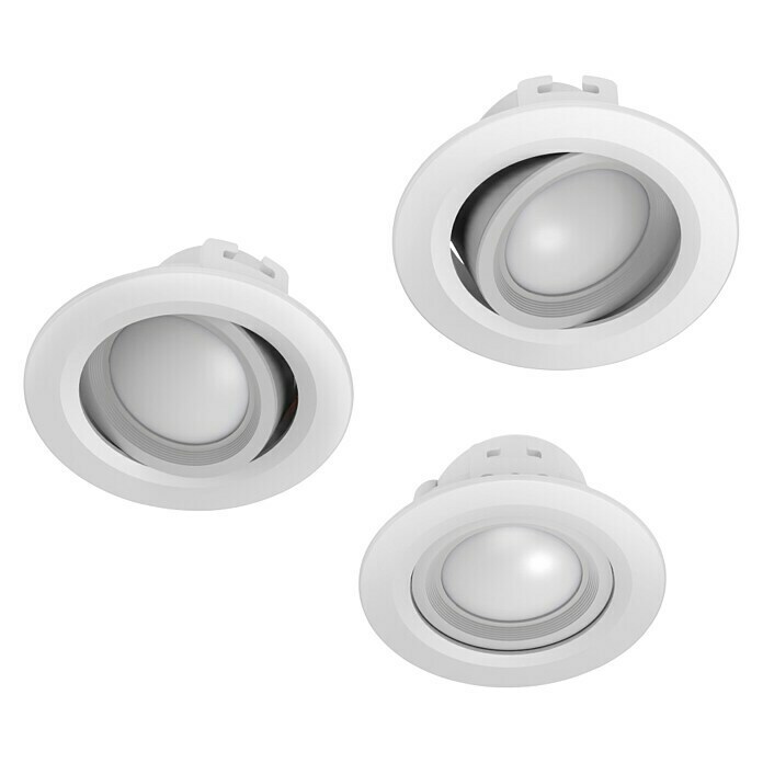 Hama LED-Einbauleuchten-Set rund (Ø x H: 90 x 40 mm, Weiß, 3 Stk.) | BAUHAUS