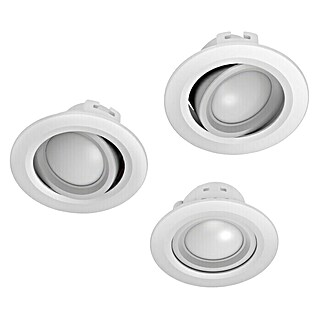 Hama LED-Einbauleuchten-Set rund (Ø x H: 90 x 40 mm, Weiß, 3 Stk.)