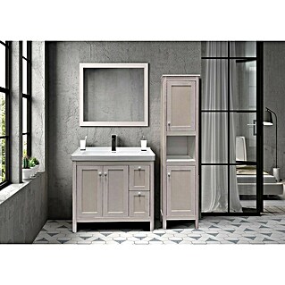 Conjunto de mueble de baño Charmille (Ancho: 80 cm, Blanco decapé, Mate, 3 pzs.)