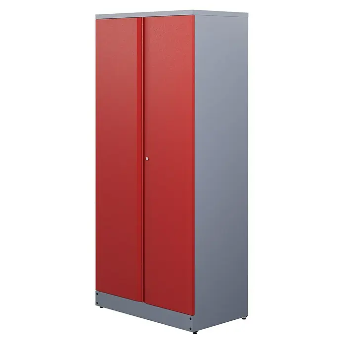 Küpper Werkstatt-Hochschrank - L x B x H: 45 x 91 x 180 cm, Anzahl Türen: 2 Stk. - Der rot-graue Werkzeugschrank bietet viel Stauraum und ist ideal für Werkstätten. Er ist robust und langlebig.