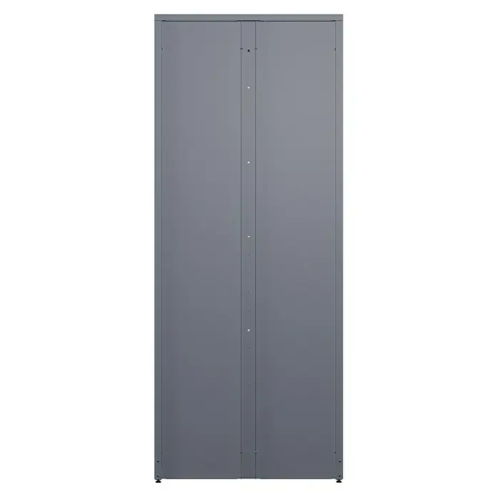 Küpper Werkstatt-Hochschrank - L x B x H: 53 x 91 x 204 cm, Anzahl Türen: 2 Stk. - Ein grauer, zweiteiliger Metallschrank, ideal für Büro oder Werkstatt, bietet robusten Stauraum und eine schlichte, funktionale Optik.