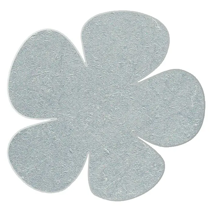 D-c-fix Tischdeckenhalter - 4 Stk., Blume, Grau - Nahaufnahme einer grauen, filzähnlichen Blume mit fünf Blättern und einer leichten Textur, ideal für Bastelarbeiten oder Dekorationen.