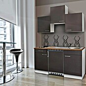 Respekta Single-keuken (Breedte: 150 cm, Met glaskeramische kookplaat, Grijs)
