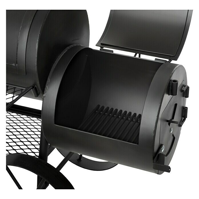 Joe´s Barbeque Smoker TraditionMit Rollwagen, Grillfläche Garkammer: 74 x 39 cm Front View