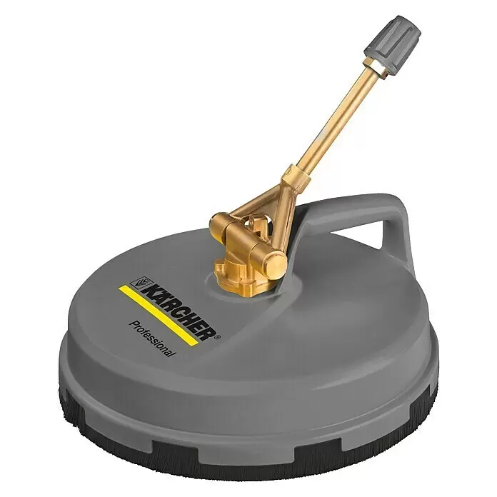 Kärcher Flächenreiniger FR 30 - Durchmesser: 300 mm - Grauer Kärcher Professional Flächenreiniger mit Messingkomponenten und schwarzem Bürstenrand.