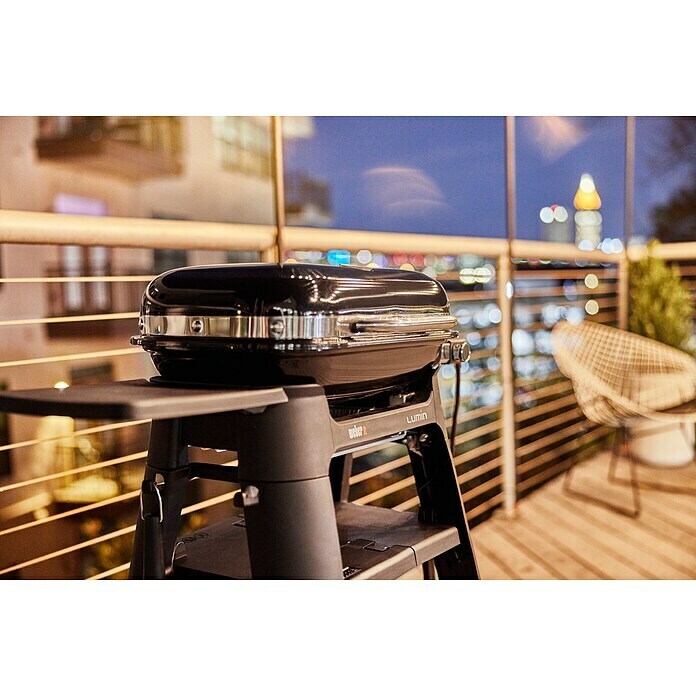 Weber Barbacoa eléctrica Lumin Compact con mesa (Superficie de la parrilla (An x Pr): 43 x 28 cm, 2.200 W, Barbacoa de pie) | BAUHAUS