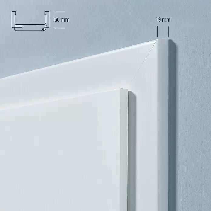 Kilsgaard Türzarge Typ 3 - 610 x 1.985 mm, Wandstärke: 100 mm, DIN Anschlag: Rechts, Weiß lackiert, ähnlich RAL 9010 - Detailaufnahme