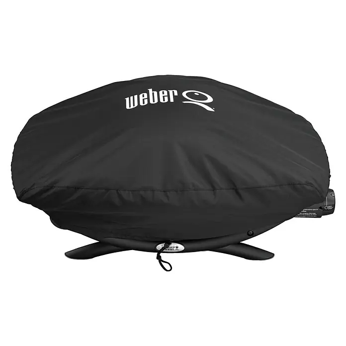 Weber Funda Estándar Q2000 - Específico para: Weber serie Q 200, Plástico - Funda negra para barbacoa Weber Q que protege tu barbacoa de los elementos y la suciedad.