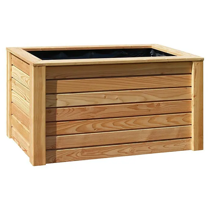 Pflanzkasten Rhombus - Holz, Natur - Holzpflanzkasten mit Lattenmuster, ideal für Garten oder Terrasse. Robust und stilvoll für eine individuelle Bepflanzung im Außenbereich.