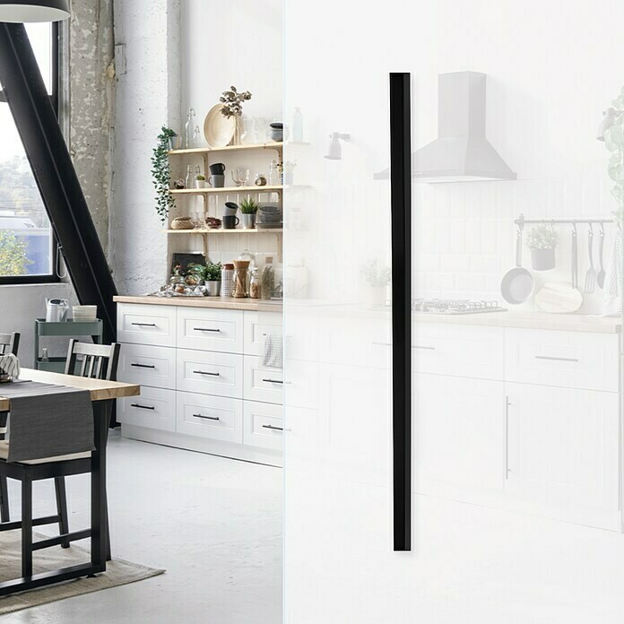 Diamond Doors Black Edition Griffstangenpaar Linea 49011 (Aluminium, Geeignet für: Ganzglas-Schiebetüren, Länge: 26 cm) | BAUHAUS