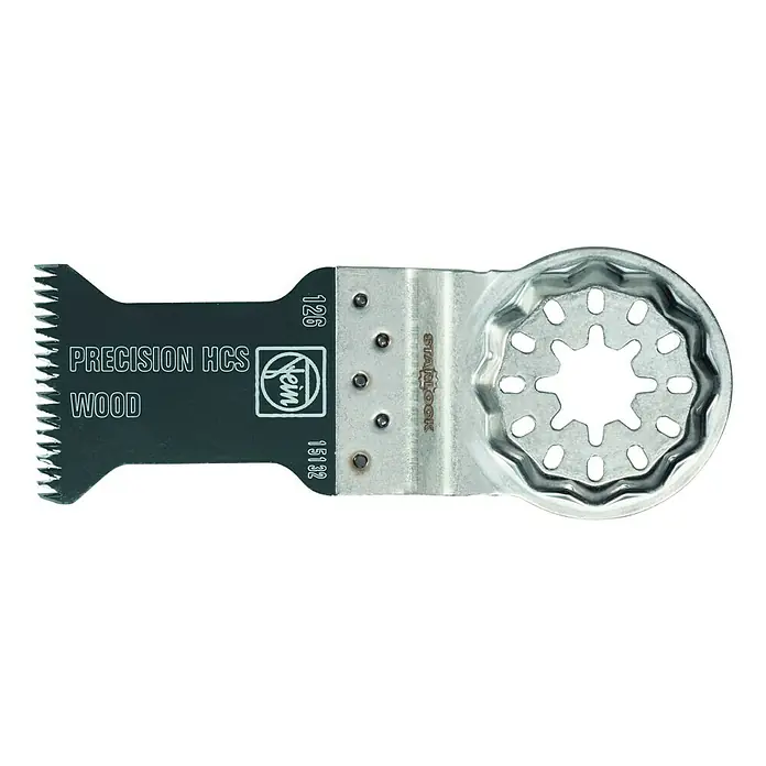 Fein Starlock Hoja de sierra E-Cut Precision - 50 x 35 mm, 3 ud. - Hoja de sierra para madera Fein Starlock Precision HCS, ideal para cortes precisos y limpios. Herramienta de alta calidad para profesionales y aficionados.