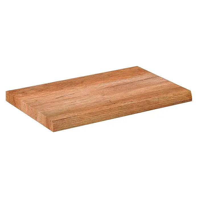 Astor Tree Waschtischplatte - B x T x H: 80,3 x 48 x 3,8 cm, Eiche - Das Bild zeigt eine Holzplatte mit einer natürlichen Maserung und warmen Farbtönen, ideal für Möbel oder Dekorationszwecke.