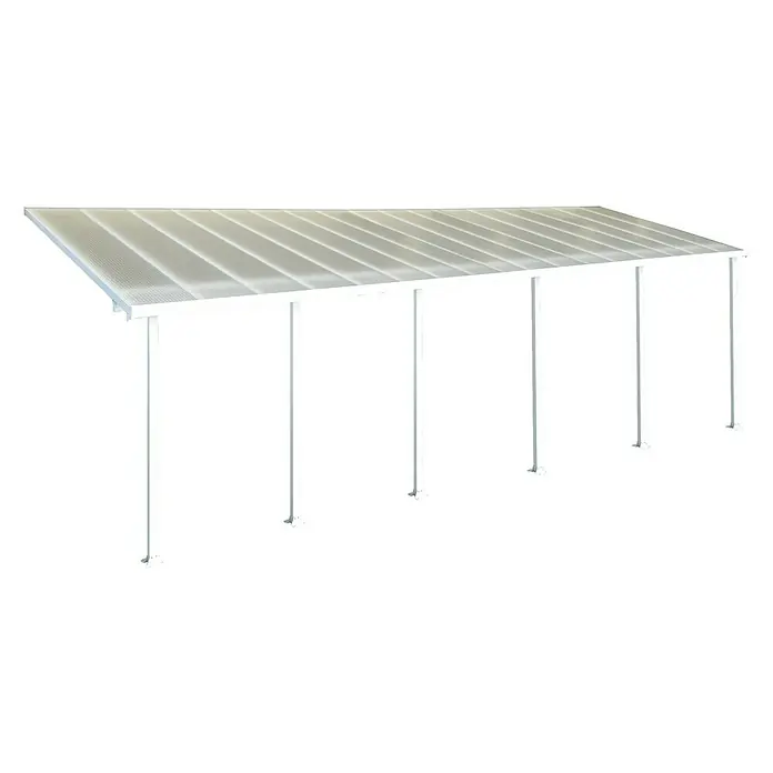 Solid Elements Terrassenüberdachung Martina - B x T: 1.035 x 300 cm, Verkehrsweiß, Polycarbonat, Transparent - Eine weiße Terrassenüberdachung mit schlanken Pfosten bietet stilvollen Schutz vor Sonne und Regen. Das transparente Dach sorgt für angenehmes Licht.