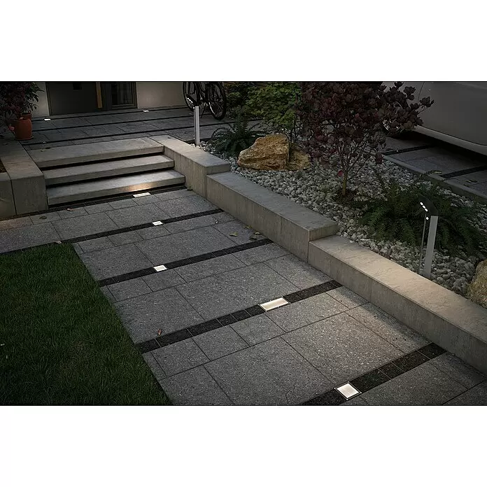 Paulmann Solarleuchte Cube0,24 W, Silber, L x B x H: 10 x 10 x 4,5 cm, IP67