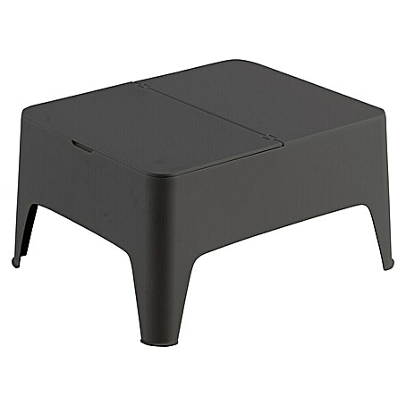 Mesa auxiliar de jardín Alaska (L x An x Al: 58 x 48 x 30 cm, Polipropileno, Antracita)