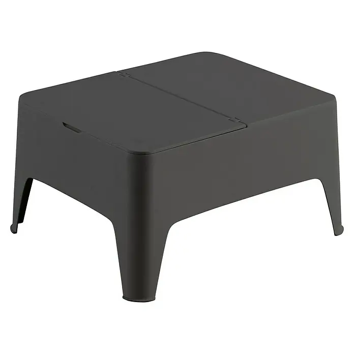 Set de muebles de jardín Master -  - Un taburete escalón cuadrado gris con almacenamiento debajo de la tapa, ideal para niños y adultos. Es estable y fácil de limpiar.