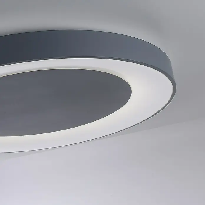 Just Light LED-Deckenleuchte rund ANIKA - 54 W, Ø x H: 70 x 7,7 cm, Grau, Mehrfarbig - Moderne graue Deckenleuchte mit kreisförmigem LED-Licht. Elegantes Design für stilvolle Innenräume, energiesparend und langlebig.