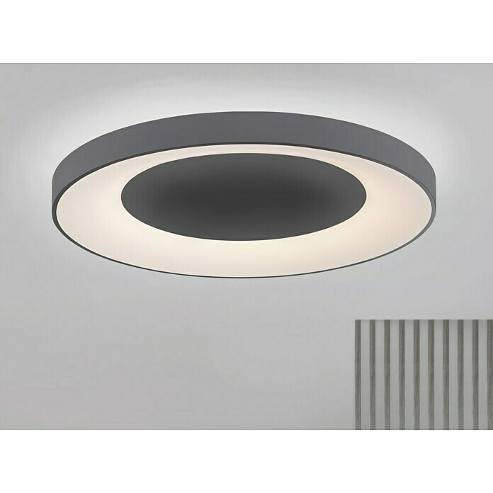 Just Light LED-Deckenleuchte rund ANIKA (54 W, Ø x H: 70 x 7,7 cm, Grau, Mehrfarbig) | BAUHAUS