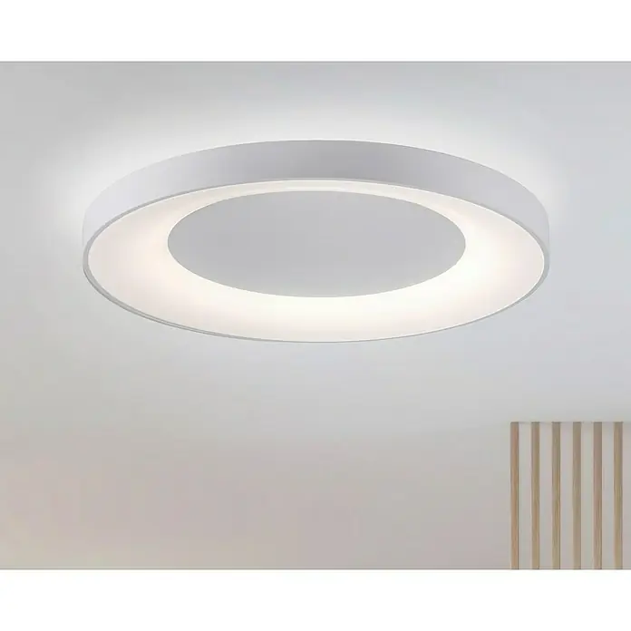 Just Light LED-Deckenleuchte rund ANIKA - 54 W, Ø x H: 70 x 7,7 cm, Weiß, Mehrfarbig - Moderne LED-Deckenleuchte in Ringform. Diese Leuchte sorgt für eine gleichmäßige, angenehme Ausleuchtung und ist ein stilvoller Hingucker im Raum.
