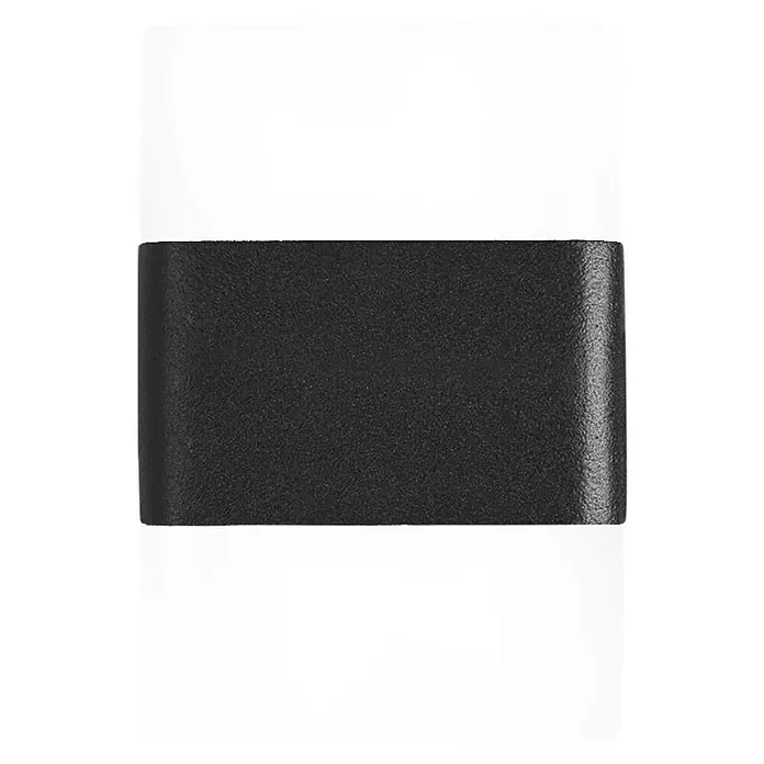 Forlight Aplique exterior LED Opalo - 14,3 W, L x An x Al: 11 x 8 x 12 cm, Antracita, Blanco neutro - Primer plano de un producto blanco con una banda negra horizontal ancha en el centro, que enfatiza su simplicidad y diseño moderno.