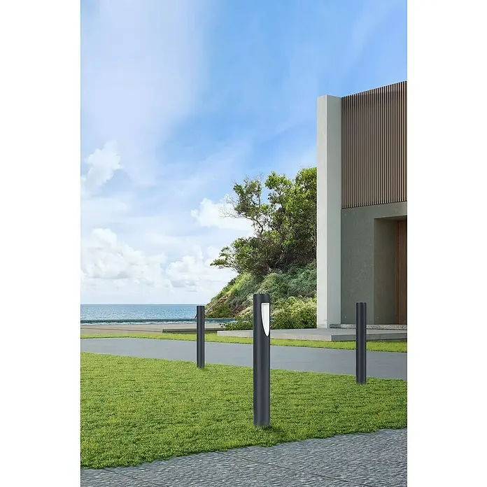 Forlight Reweood Sobremuro exterior - 7 W, Color del marco: Antracita, Blanco neutro, Con bombillas - Toma exterior de una luz exterior moderna, que mejora el camino del jardín con un diseño elegante y luz suave.