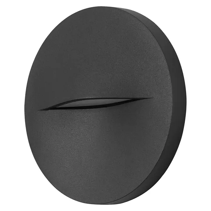 Forlight Plafón LED redondo Hide - 2,7 W, Ø x L: 14 cm x 1,5 mm, Antracita, Blanco neutro - Aplique de pared redondo y negro con una estrecha ranura de luz horizontal. Iluminación elegante para interiores y exteriores.