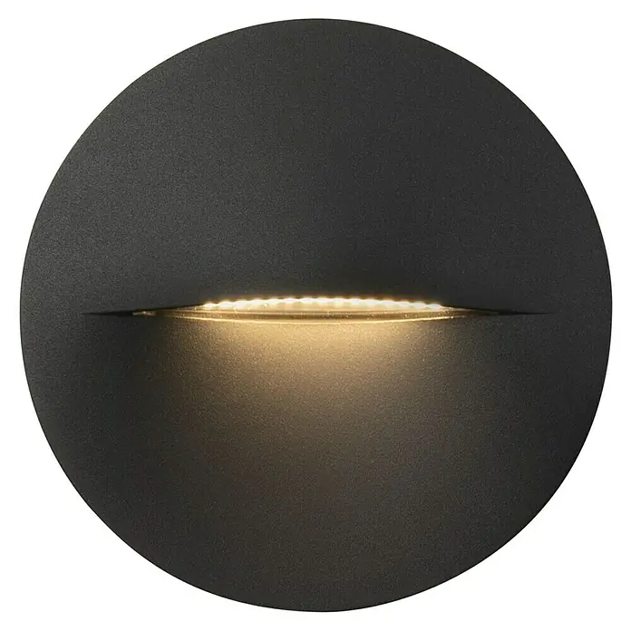 Forlight Plafón LED redondo Hide - 2,7 W, Ø x L: 14 cm x 1,5 mm, Antracita, Blanco neutro - Lámpara de pared LED circular con iluminación cálida, ideal para iluminación de acento tanto en interiores como en exteriores. Diseño moderno y elegante.