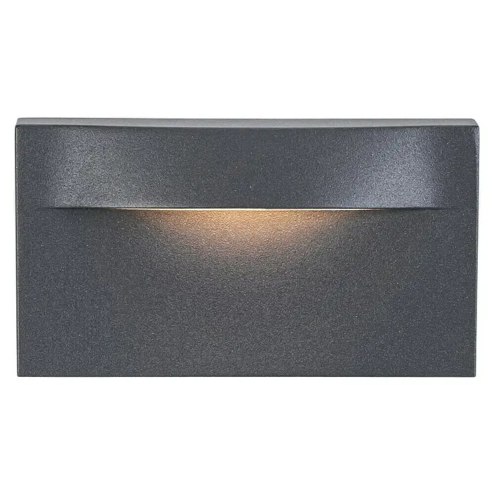 Forlight Hide Aplique exterior LED - 8 W, L x An x Al: 2,5 x 13,5 x 7,5 cm, Antracita, Blanco neutro - Lámpara de pared negra con un brillo cálido. Diseño elegante para uso interior y exterior, perfecto para un toque moderno.