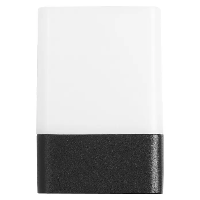 Forlight Aplique exterior LED Opalo - 9,4 W, L x An x Al: 11 x 8 x 11,9 cm, Antracita, Blanco neutro - Lámpara LED cuadrada con difusor blanco y base negra, perfecta para iluminación ambiental.