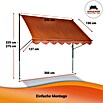 Angerer Klemmmarkise Standard Uni (Terracotta, Breite: 3,5 m, Ausfall: 1,5 m) | BAUHAUS