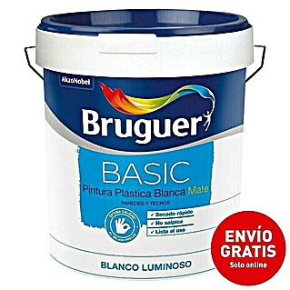 Bruguer Pintura para paredes y techos Basic (Blanco, 15 l, Mate)
