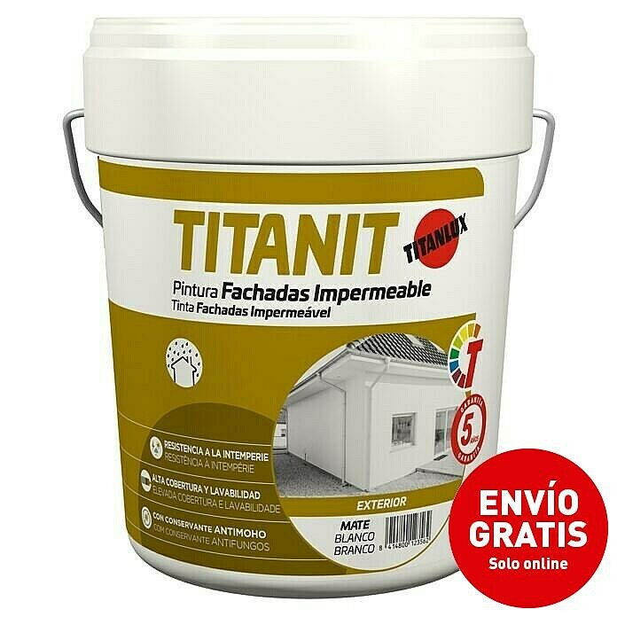Titan Pintura para fachadas Titanit (Blanco, 15 l, Mate)