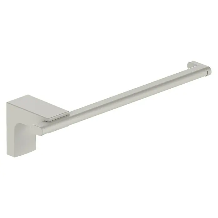 Creabath Elegance Toallero de anilla - 20,8 cm, Gris silk - Primer plano de un moderno toallero de baño color plata mate diseñado para montaje en pared. Diseño sencillo y elegante.