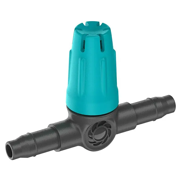 Gardena Micro-Drip Kleinflächendüse - 3/16" x 4,6 mm, 10 Stk. - Ein blau-schwarzes Bewässerungsventil für den Garten. Es dient zur präzisen Regulierung der Wassermenge für Pflanzen und Beete.
