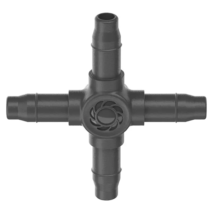Gardena Micro-Drip Kreuzstück - 3/16" x 4,6 mm, 10 Stk. - Schwarzes Kunststoffkreuzstück für Bewässerungssysteme, mit vier Anschlüssen. Ideal für die Verteilung von Wasser in Gärten.