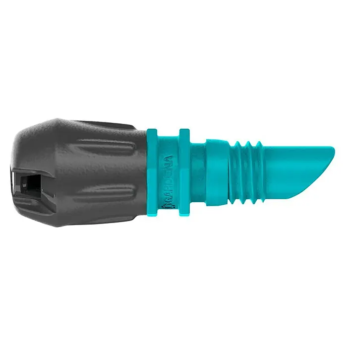 Gardena Micro-Drip Endstreifendüse - 5 Stk. - Nahaufnahme einer GARDENA Micro-Drip-System-Komponente, einem Tropfrohrverbinder, der Bewässerung präzise und effizient macht.