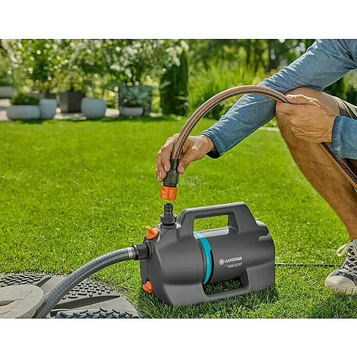Gardena Gartenpumpen-Set 4100 Silent Saugschlauch550 W, Max. Fördermenge: 4.100 l/h