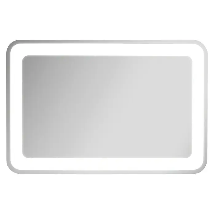 Camargue Stella LED-Lichtspiegel - 90 x 60 cm, Mit abgerundeten Kanten - Rechteckiger Spiegel mit integrierter LED-Beleuchtung, die ein sanftes, helles Licht für Badezimmer oder Ankleideraum erzeugt.