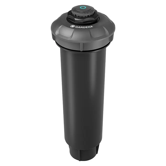 Gardena Sprinklersystem Turbinenversenkregner MD40 - Max. Regnerfläche: 40 m², Rasenbewässerung - Nahaufnahme eines GARDENA Versenkregners für die Rasenbewässerung. Präzise und zuverlässig, sorgt er für einen gesunden, grünen Rasen.