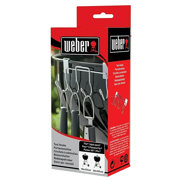 Weber Grillbesteckhalter - Stahl - Weber Grillwerkzeug-Haken zur Aufbewahrung von Grillutensilien.