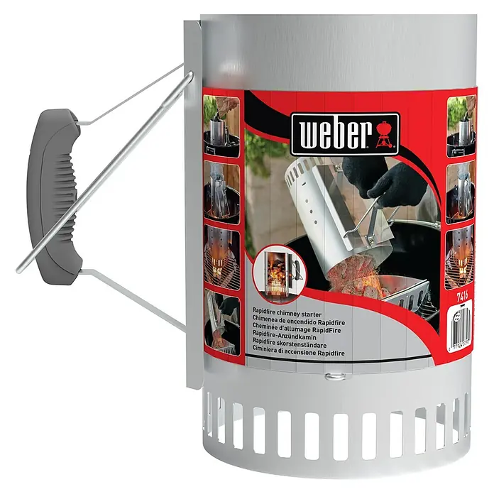 Weber Anzündkamin Rapidfire - Ø x H: 19 x 30 cm - Weber Rapidfire Anzündkamin mit hitzebeständigem Griff für schnelles, sicheres Anzünden von Holzkohle und Briketts. Ideal für Grillabende!