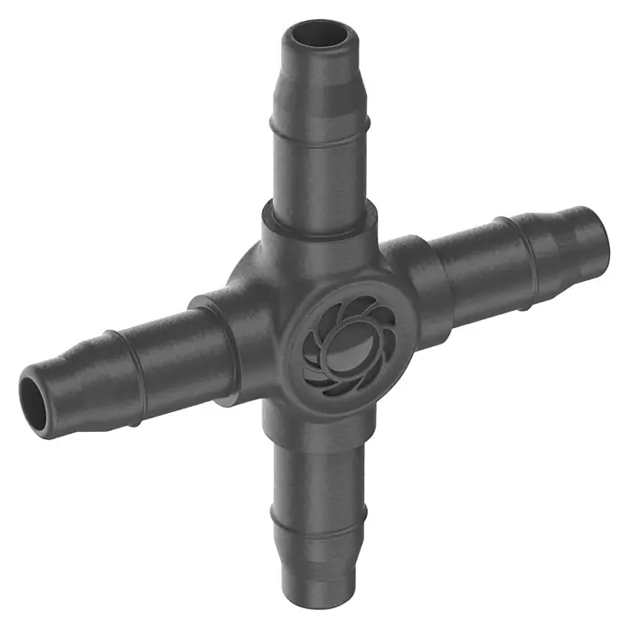 Gardena Micro-Drip Kreuzstück - 3/16" x 4,6 mm, 10 Stk. - Schwarzes Kunststoff Kreuzstück mit vier Anschlüssen für Gartenschläuche, ideal für Bewässerungssysteme im Garten.