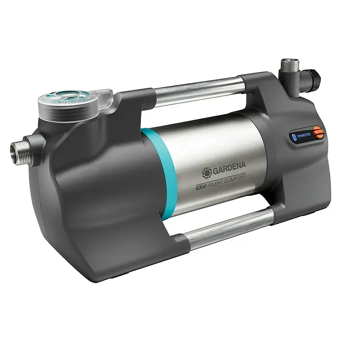Gardena Gartenpumpe 6300 SilentComfort - 1.050 W, Max. Fördermenge: 6.300 l/h, Max. Förderhöhe: 49 m - Die Gardena 6300 SilentComfort Gartenpumpe bietet eine leise und leistungsstarke Bewässerungslösung für Ihren Garten.