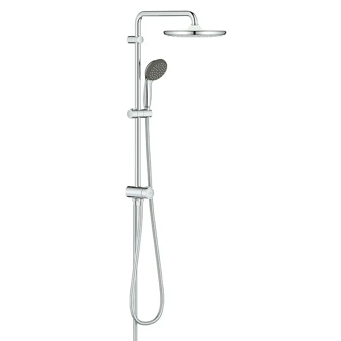 Grohe Vitalio Start Duschsystem 250 - Lochabstand: 62 cm, Anzahl Strahlarten: 2 Stk., Chrom - Ein Chrom-Duschsystem mit Kopf- und Handbrause für ein luxuriöses Duscherlebnis.