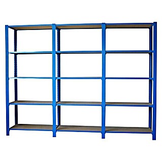 Simonrack Officlick Set de estanterías Wood (Al x An x Pr: 210 x 90 x 40 cm, Azul/MDF, 3 pzs.)