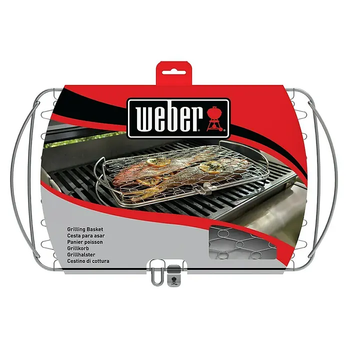 Weber Fisch- & Gemüsehalter - L x B: 46 x 28 cm - Weber Grillkorb für Fisch und Gemüse mit praktischem Verschluss zum einfachen Wenden auf dem Grill. Ideal für kulinarische Vielfalt.