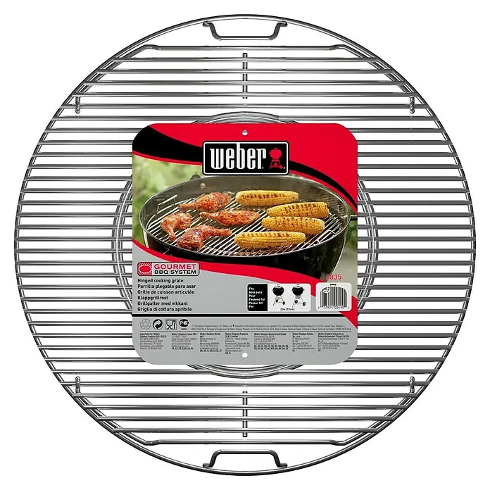 Weber Gourmet BBQ System Grillrost - L x B: 56,61 x 54,61 cm, Durchmesser: 57 cm, Verchromter Stahl - Weber Gourmet BBQ System Grillrost: Ein klappbarer Grillrost für vielseitiges Grillen mit dem Weber BBQ System.