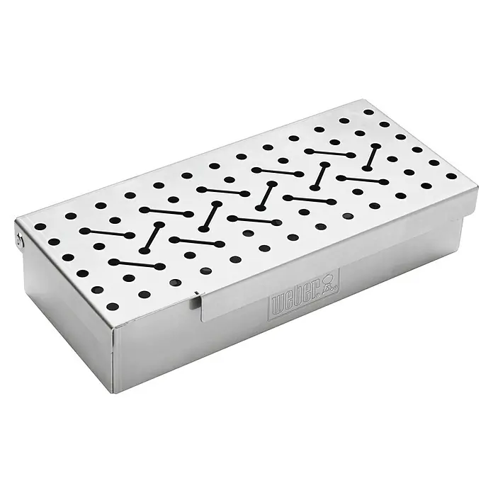 Weber Original Räucherbox - L x B x H: 24,5 x 12 x 5,1 cm - Weber Räucherbox aus Edelstahl, perfekt zum Räuchern von Speisen auf dem Grill. Sorgt für köstliche Raucharomen beim Grillen.