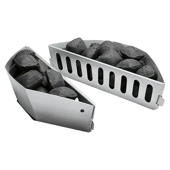 Weber Cesta para carbón - 2 pzs., Específico para: Barbacoa Kettle Ø 57 cm - Dos cestas de carbón metálicas llenas de briquetas de carbón, que permiten asar indirectamente y facilitar la limpieza.